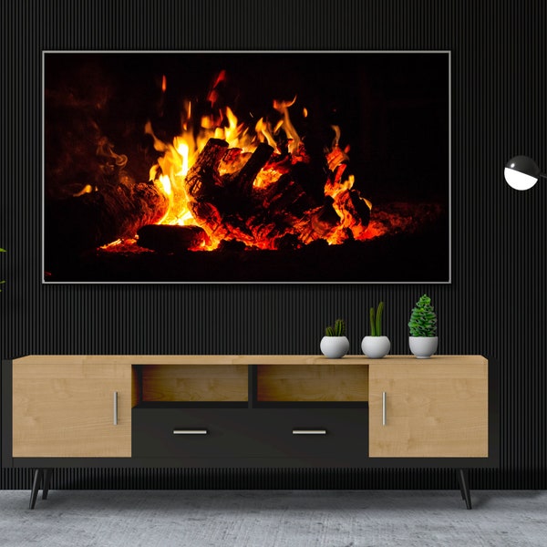 Fireplace Frame TV Art | Samsung Frame TV Art | Frame Art  TV | Instant Download