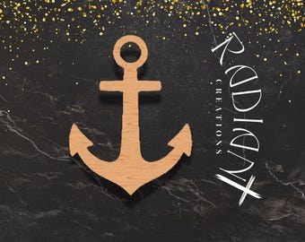 MDF Anchor Cutout: Unfinished Nautical Wall Decor, DIY Craft Supply