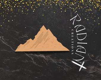 Wooden Mountain Cutout – Paintable Craft Shape for Rustic Decor