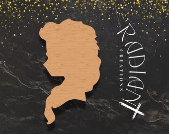 Recorte de princesa: colgador de puerta de madera DIY, decoración para habitación infantil