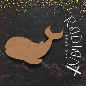 Whale Cutout for Door Hangers - DIY Whale Shape for Crafts, Unfinished Wooden Whale, Ocean-Themed Wall Decor, Paint Your Own Whale Project