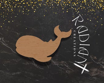 Unfinished Wooden Whale Cutout – DIY Ocean-Themed Decor
