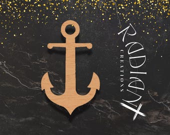 Unfinished Anchor Door Hanger Cutout, Nautical Coastal Decor
