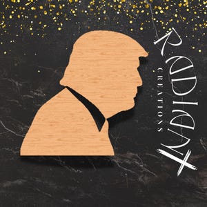 Découpes d&#39;atout en bois pour décoration de bricolage - Peignez vos propres décorations uniques pour la maison ou un événement, découpe du président des États-Unis. Trump train l&#39;âge d&#39;or