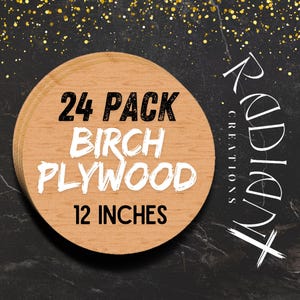 12 Inch Wood Rounds - CNC Cut MDF Circles | Door Hanger Blanks, Wooden Cake Stand Rounds, DIY Wood Blanks & Circles 1/4 - Set of 24
