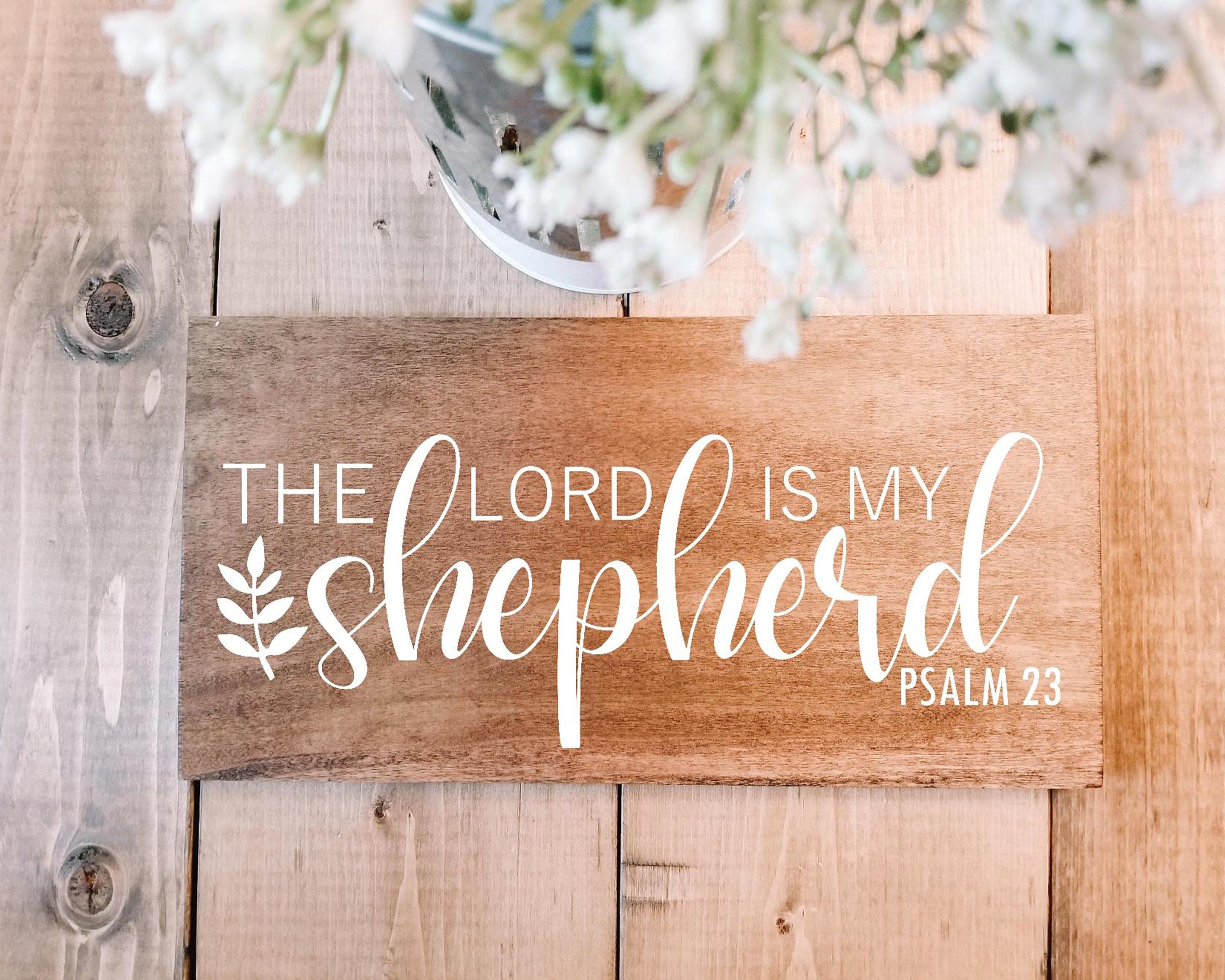 Bible verse wall art Wood sign Psalm 23 The Lord is my shepherd