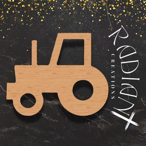 Tractor Wooden Cutout for DIY Door Hanger - Farmhouse Decor Craft - CNC Cut Wood Tractor Shape for Painting - Customizable Tractor Decor