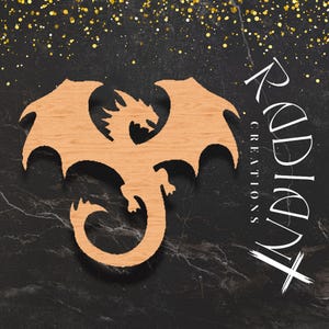 SHIPS FAST - Customizable Dragon Wood Cutout for DIY Home Decor, Handmade Dragon Wall Art, Craft Dragon Shape, Paintable Dragon Decor
