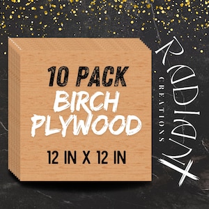10er Pack Birkenquadrate zum Basteln, unfertige leere Holzquadrate, perfekt für DIY-Kunst, Schilderherstellung, Holzverbrennung, Malerei, Türhänger