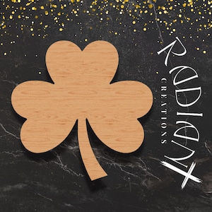 Shamrock Cutout for DIY Door Hanger - St. Patrick’s Day Craft Shape - Wooden Clover Decor for Painting - Lucky Clover Home Decor