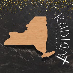 Large Wooden New York State Cutout for DIY Crafting, Rustic Wall Art, Personalized State Shape Décor, Creative New York Home Decoration