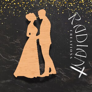 SHIPS FAST!! Elegant Wooden Wedding Couple Cutout for DIY Crafts, Wedding Decor, and Personalized Gifts, Custom Wedding Cutouts, Bridesmaids