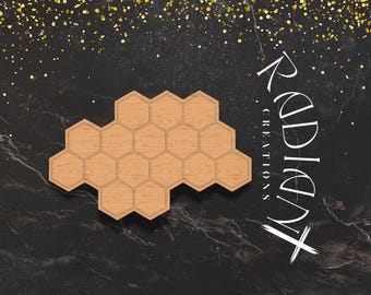 Honeycomb Wooden Cutout - DIY Door Hanger, Bee Themed Decor