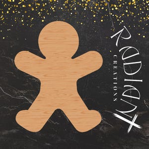 Wooden Gingerbread Man Cutout for DIY Door Hanger - Paintable Christmas Decor, Blank Craft Shape for Holiday Decoration, Seasonal Art