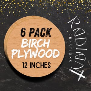 12 Inch Wood Rounds - CNC Cut MDF Circles | Door Hanger Blanks, Wooden Cake Stand Rounds, DIY Wood Blanks & Circles 1/4 - Set of 6