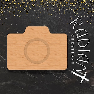 Wooden Camera Cutout for DIY Door Hanger - Paintable Camera Shape for Crafts - Photography Decor - Blank Camera Door Sign - Wall Art