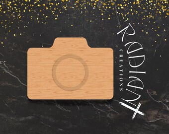Wooden Camera Cutout – Paintable DIY Craft Shape, Photography Decor