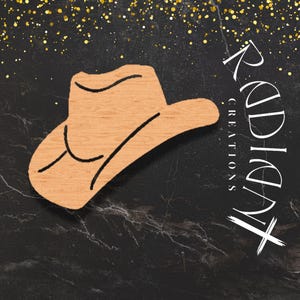 Rustic Wooden Cowboy Hat Cutout for DIY Crafts, Western-Themed Decor, and Personalized Painting Projects, Custom Cowboy Wood Hat Cutout