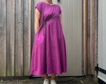 wide linen dress, summer dress, maxi dress, wrap dress, all colors, with pockets