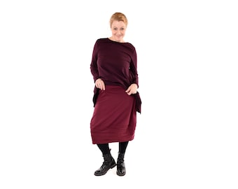Rock, MILLA, medium length, burgundy