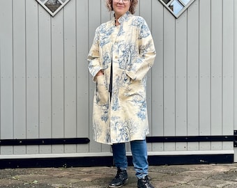 French style linen-cotton summer coat in S-L