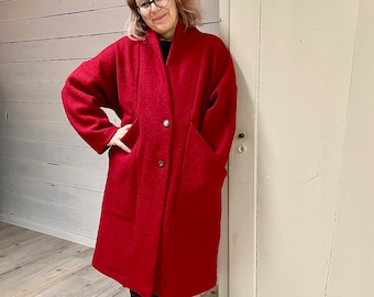 Wool coat, kimono coat, cozy coat, all colors in S-XL