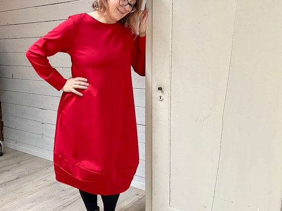 long sleeve jersey dress pattern Asta Jersey Dress - Sewing Pattern