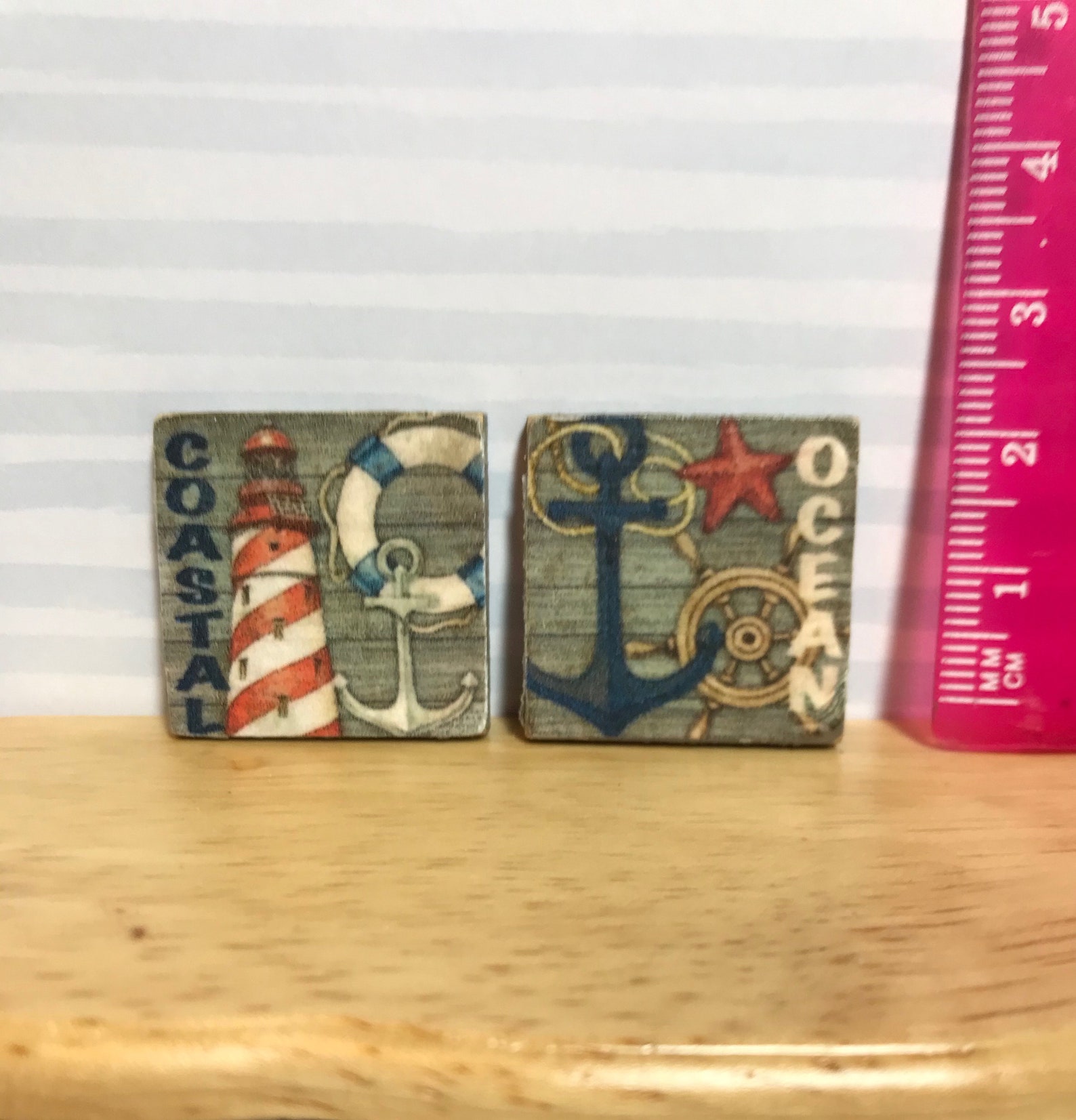 Playa Náutica Temática Pared Colgantes 1:12 Colgantes de Pared | Etsy