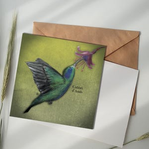 Carte illustrée - Colibri d'Anaïs