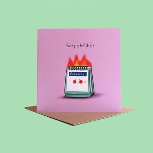 ¿Te apetece una cita apasionada? Tarjeta de San Valentín coqueta / Bonita / Tarjeta con juego de palabras /