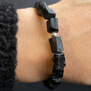 Zwarte toermalijn armband bescherming tegen stress boze oog sierlijke minimalistische verstelbare verstelbare armband cadeaus voor moeder Moederdagcadeau