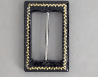 Pique Belt Buckle, Tiny Star Corners,  Reproduction