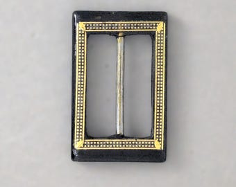 Pique Belt Buckle, Rectangle Line and Dot Frame, Reproduction