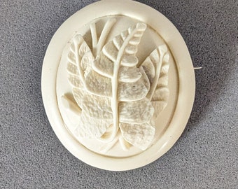 Fern Brooch in Faux Ivory