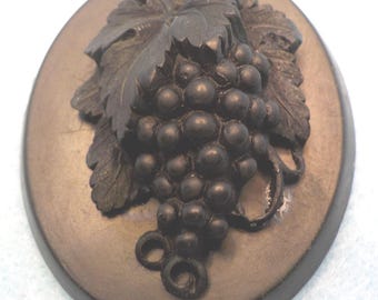 Grapes on Oval Base Brooch