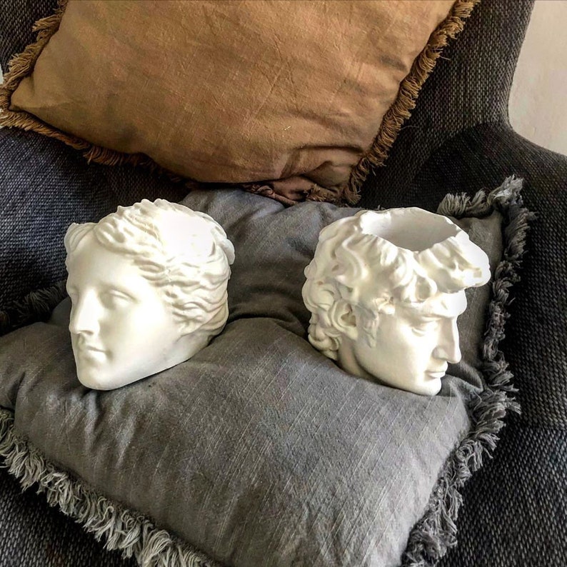 David Venus Flower Vase White Head Vase Face Planter Etsy