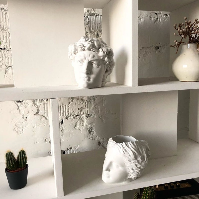 David Venus Flower Vase White Head Vase Face Planter Etsy