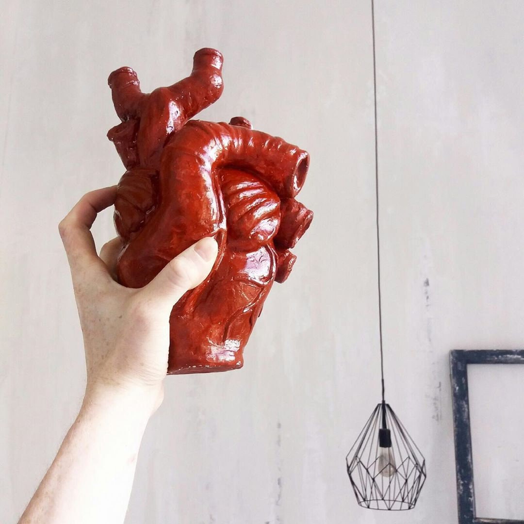 Anatomical Heart Vase Decorative Vase Home Decor Organizer Etsy