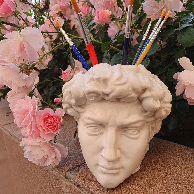 David Venus Flower Vase White Head Vase Face Planter Etsy