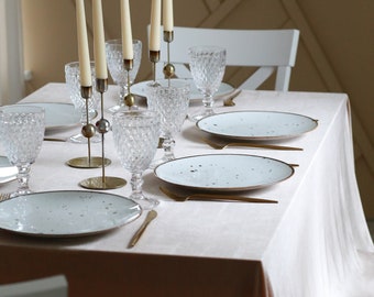 Luxurious Beige Velvet Tablecloth - Perfect for Home Decoration and Special Events