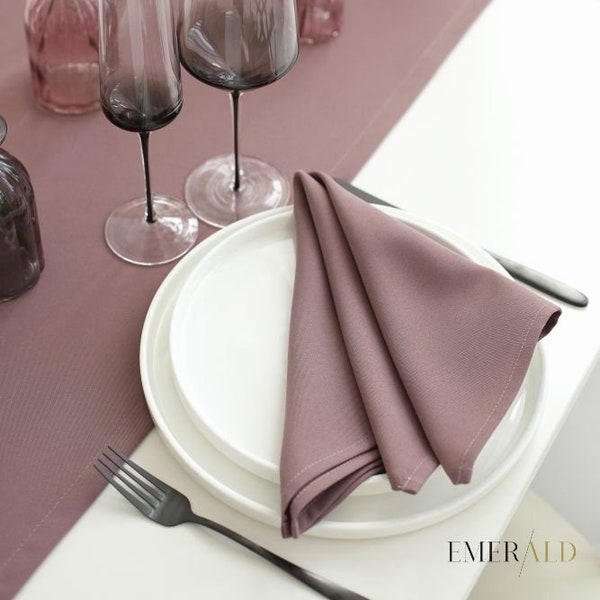 Dark Dusty Rose - 18"x18"/45x45 cm - Cocktail Napkins - Handcrafted for Family Events - Elegant Multicolor Home Table Decor & Celebrations