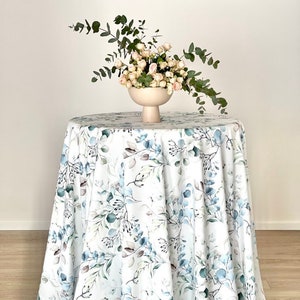 Eucalyptus - Round 134&quot;/340cm Tablecloth - Hand Crafted Floral Garden  -  Family Event - Table Decor for Home and Celebrations