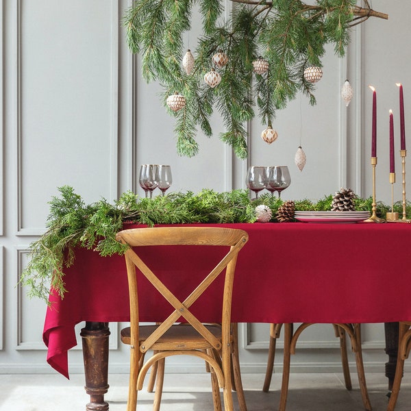 Burgundy Tablecloth - Etsy
