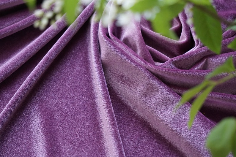 Crafts Dance Wear Width 63 Inch Purple 4-way Stretch Velvet For Dress Home Decor. Costumes