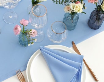 Delicate Light Blue - 18"x18"/45x45 cm -Handmade Napkins - Perfect for Family Events, Cocktails - Chic Decor for Home & Special Occasions