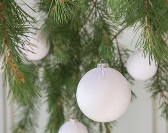 WHITE CHRISTMAS TREE | Handmade Velvet Ornaments