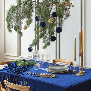 BLUE ORNAMENTS | CHRISTMAS Tree  Decorations, Handmade Velvet Balls,