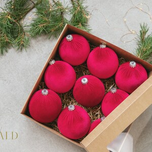 SAPIN DE NOL BOURGOGNE | Ornements en velours faits main