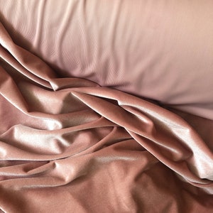 Dusty Rose Stretch Velvet Fabric 63 Width 4-Way Stretch Luxurious for Dresses, Weddings, Dancewear image 2