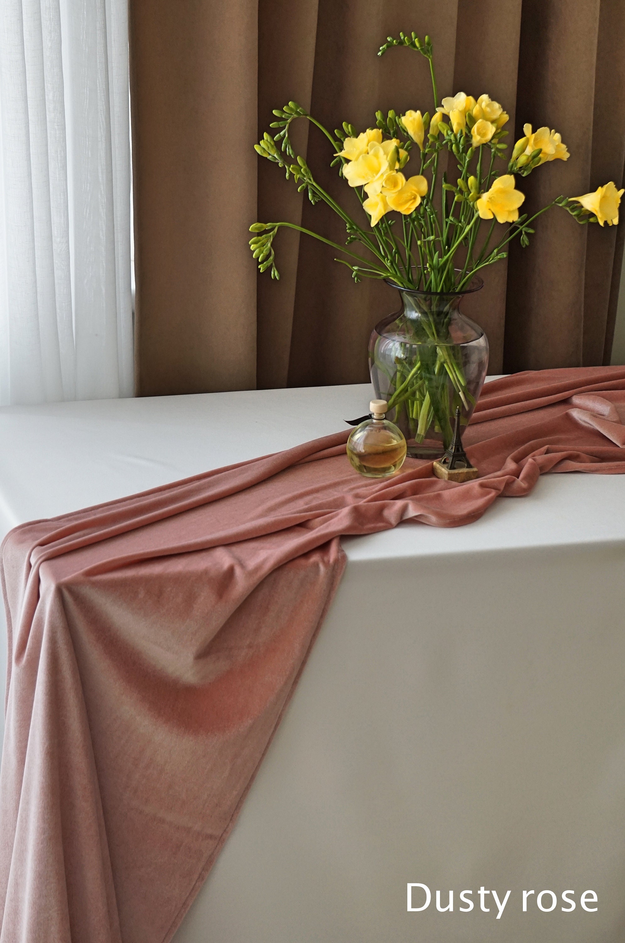 COFFEE TABLE RUNNER Dusty Rose Runner Handmade Dusty Rose Etsy UK